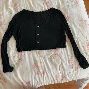sheer black long sleeved shirt
